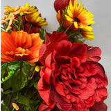Fall Peony/Wild Flower x36 Mixed Bush 25" - Red/Gold