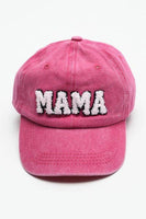 WASHED SHERPA MAMA BASEBALL CAP HOT PINK