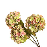 22" Artificial Real Touch(Poly Coated)Hydrangea-Large Bloom: Plum Green