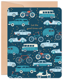 Retro Wheels Birthday Card