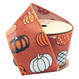 2 1/2" Wired Ribbon | "Multi Pumpkin" Rust/Multi | 10 Yrd