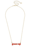 Texas Tech Red Raiders Slogan Necklace in Red/Shiny Gold