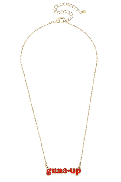 Texas Tech Red Raiders Slogan Necklace in Red/Shiny Gold