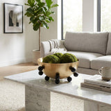 Decorative Bowl - Gold Metal Bubble with Ball Feet, 13 in.