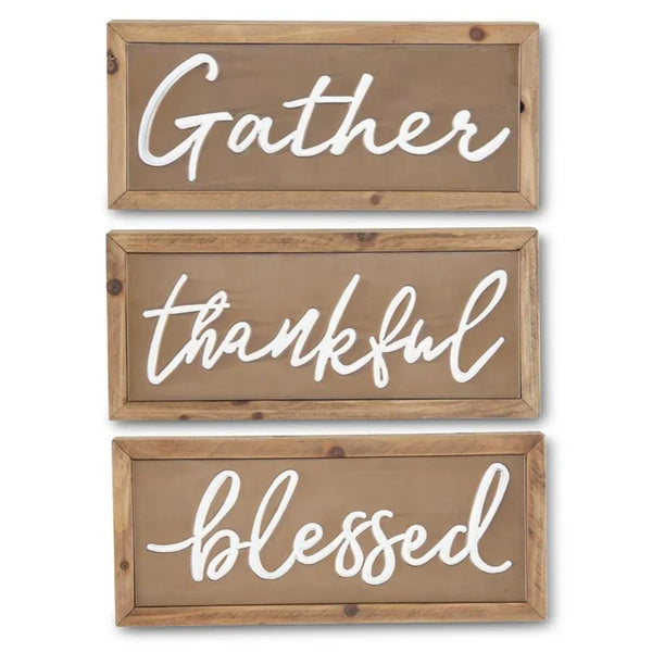 BLESSED 11.5 Inch Copper Wall Signs w/Wood Frame