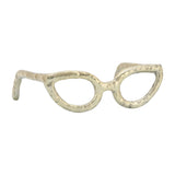 Sculpture - Gold Metal Abstract Cat Eye Glasses, 8 in.