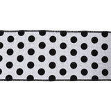 4" Wired Ribbon | Glittered Dots w/ Black Backing | 10 Yard Roll