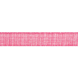 1 1/2" Wired Ribbon | Faux Tweed Pink and White | 10 Yard Roll