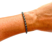 Black & Gold Filled Bracelets: Metallic Black & Gold Textured