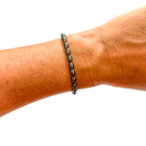 Black & Gold Filled Bracelets: Metallic Black & Gold Textured