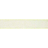 2 1/2" Wired Ribbon | Lime Green/White Woven | 10 Yard Roll