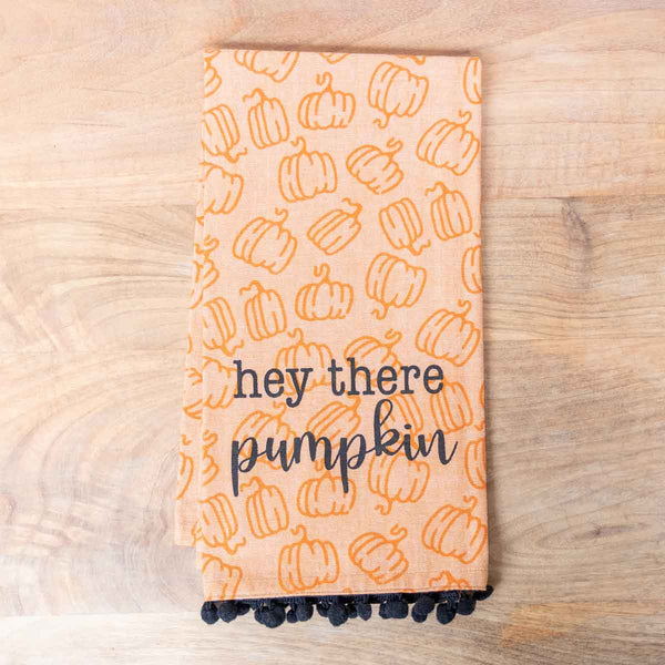 Hey There Pumpkin Hand Towel    Orange/Black   20x28