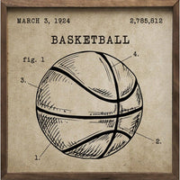 Basketball Patent Brown: 8 x 8 x 1.5
