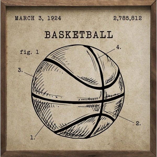 Basketball Patent Brown: 8 x 8 x 1.5
