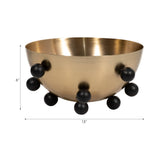 Decorative Bowl - Gold Metal Bubble with Ball Feet, 13 in.