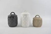 Diamond Pattern Canister (Medium - Black)