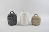 Diamond Pattern Canister (Medium - Black)