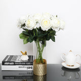 17"-Ultra Realist Real touch Cabbage Rose-Artificial : Elegant Red