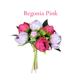 10.5" Real touch artificial Peony bundle-8 Flowers and buds: Rich Red