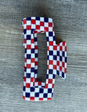 4 Inch Claw Hair Clip in Royal White and Blue - Game Day