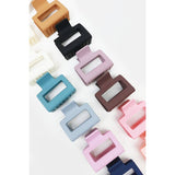Matte Color Rectangle Medium Hair Clip: MIX COLOR / ONE(12)