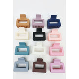 Matte Color Rectangle Medium Hair Clip: MIX COLOR / ONE(12)