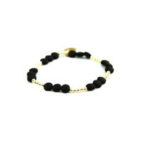 Black & Gold Filled Bracelets: Matte Flat Black