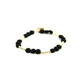 Black & Gold Filled Bracelets: Metallic Black & Gold Textured