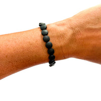 Black & Gold Filled Bracelets: Matte Flat Black