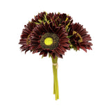 Pack of 7Stems-Rustic antique -Real Touch Sunflower Bouquet: Rich Wine