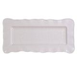 Perlette Cream Melamine Rectangular Platter 19 in  x 9 in