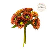 Pack of 7Stems-Rustic antique -Real Touch Sunflower Bouquet: Rich Wine