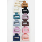 Matte Color Rectangle Medium Hair Clip: MIX COLOR / ONE(12)