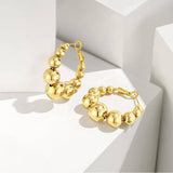 Gold Bead  Hoop Statement Earrings