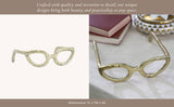 Sculpture - Gold Metal Abstract Cat Eye Glasses, 8 in.