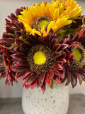 Pack of 7Stems-Rustic antique -Real Touch Sunflower Bouquet: Rich Wine
