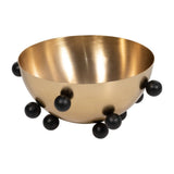 Decorative Bowl - Gold Metal Bubble with Ball Feet, 13 in.