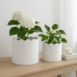 Plant Pot Set of 2 - White Ceramic Scalloped Arch, 9/12 in.