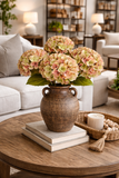 22" Artificial Real Touch(Poly Coated)Hydrangea-Large Bloom: Plum Green