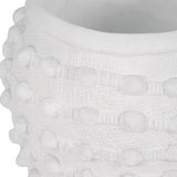 Ceramic Raised Textured Woven Knot Planter - White, 9 in.