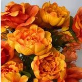 Fall Rose/Lily/Hydrangea x36 Mixed Bush 25" - Orange/Gold