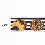 2 1/2" Wired Ribbon | "Pumpkin Sunflower Striped" Black/Mult