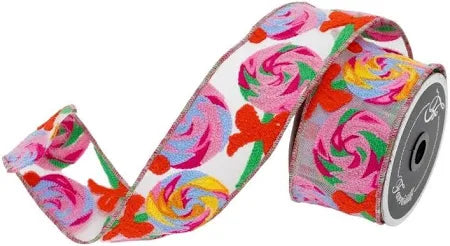 Lollipop Swirls Christmas Ribbon