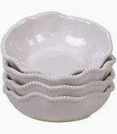 Perlette Cream Set of 4 4.625in Appetizer/Dipping Bowls