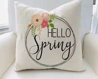 Hello Spring Circle #11 Spring Pillow Cover 18x18 inch