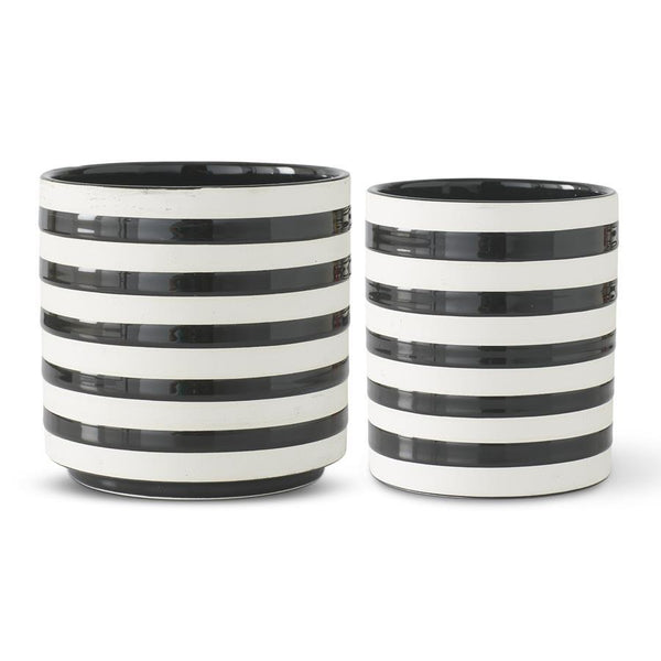 Black and White Ceramic Cylinder