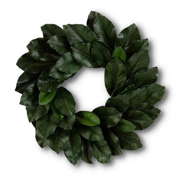 28 INCH GREEN MAGNOLIA LEAF WREATH