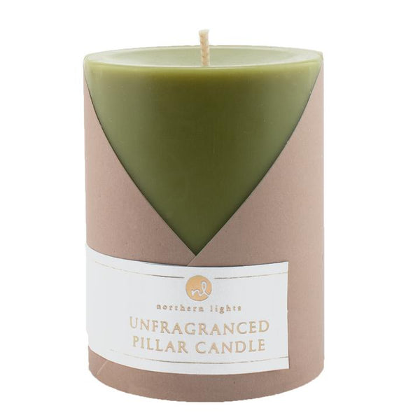 3x4 Moss Green- Unfragranced Pillar Candle