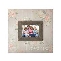 "I Love Us" Floral Wood Frame 5x7