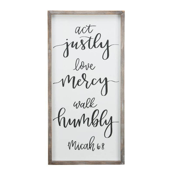 Act Justly Micah 6:8 Framed Board
